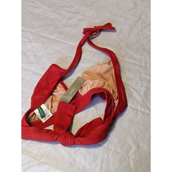 J Crew Women’s Halter Tie Neck Bikini Swim Top XS Red BY633 (888) - Picture 6 of 11